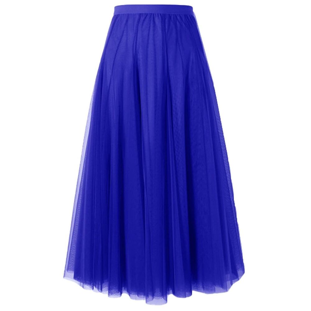 2033 Tulle Skirts , Elastic High Waist A Line Basic Long Tutu Layered Mesh